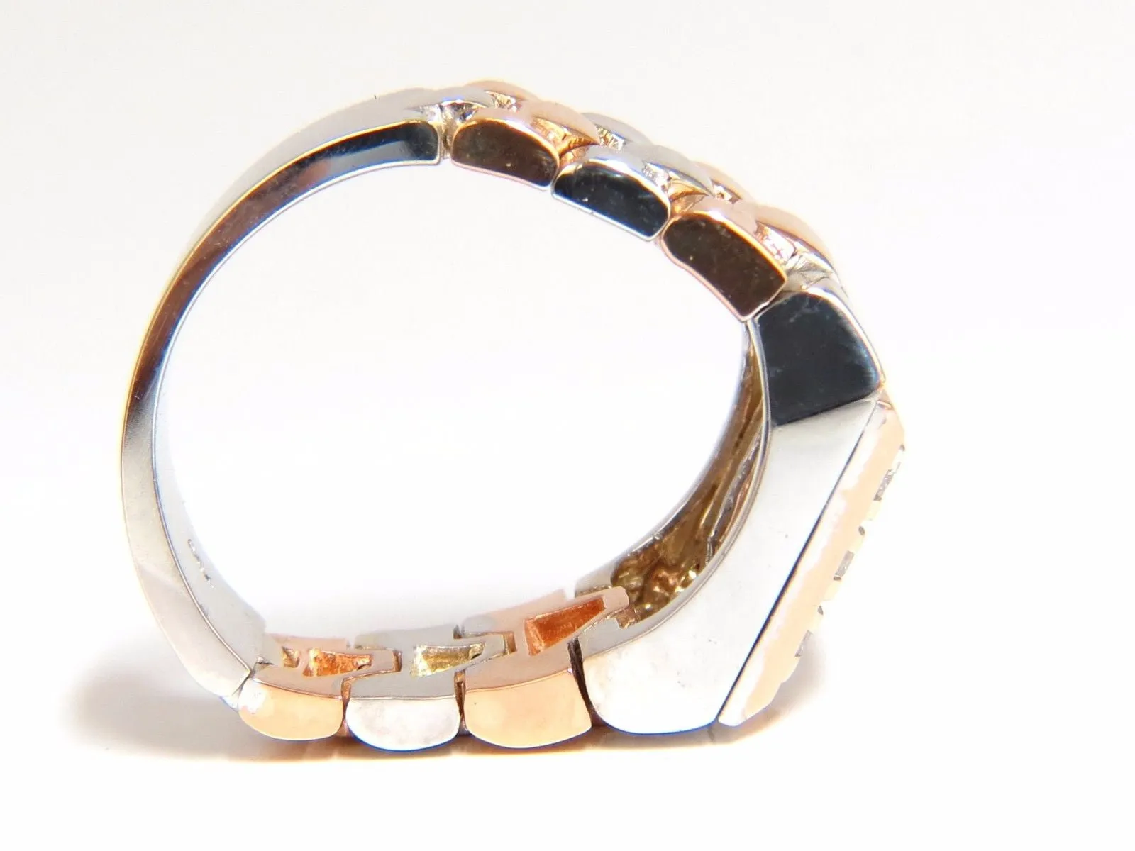 1.02ct natural diamonds "watch band" mens ring G/Vs 3d 18kt 15 gram Flexible