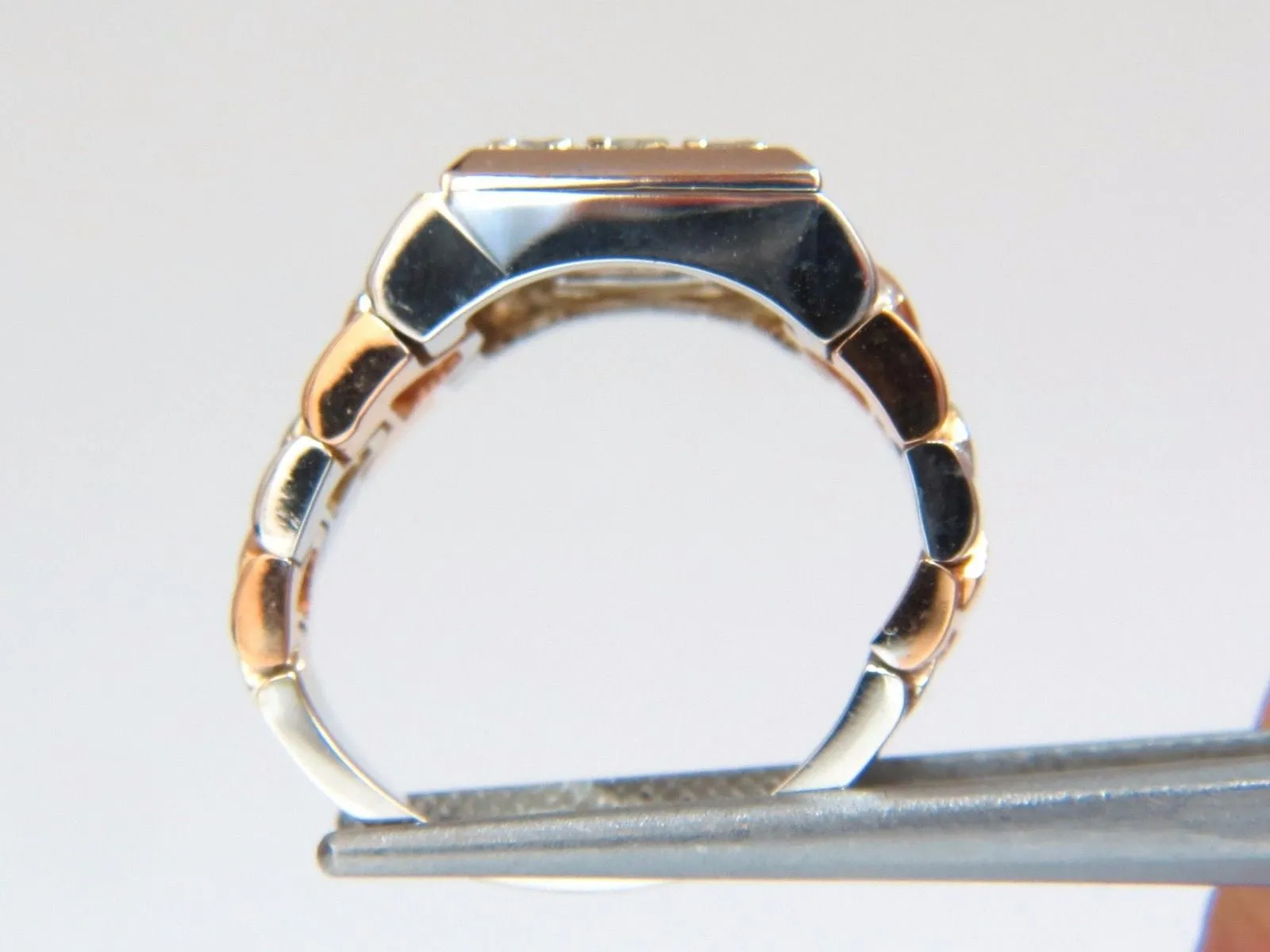 1.02ct natural diamonds "watch band" mens ring G/Vs 3d 18kt 15 gram Flexible