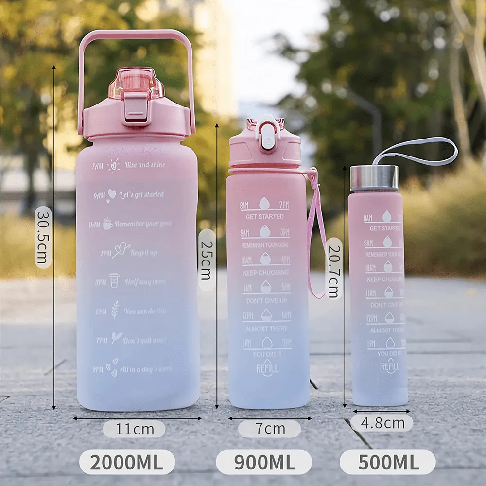 3 Pack Leakproof Sports Water Bottles