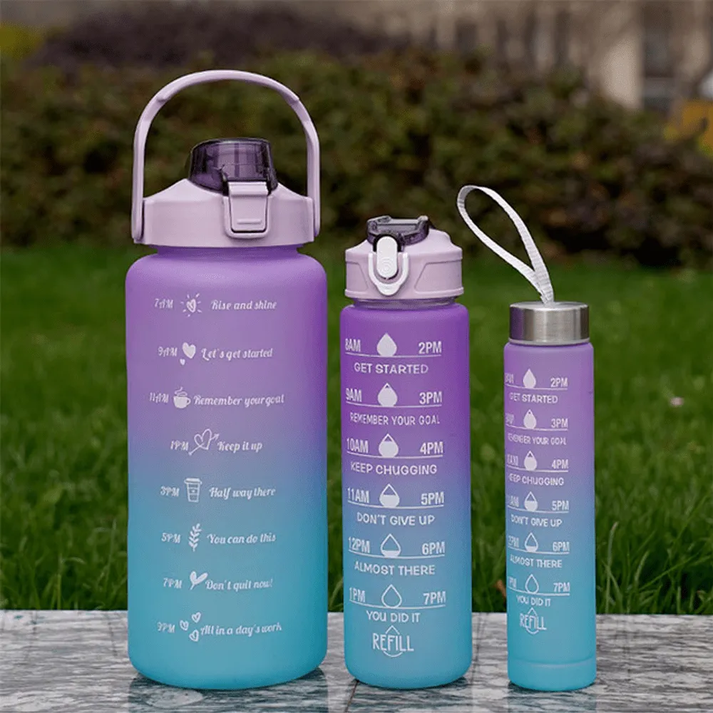 3 Pack Leakproof Sports Water Bottles