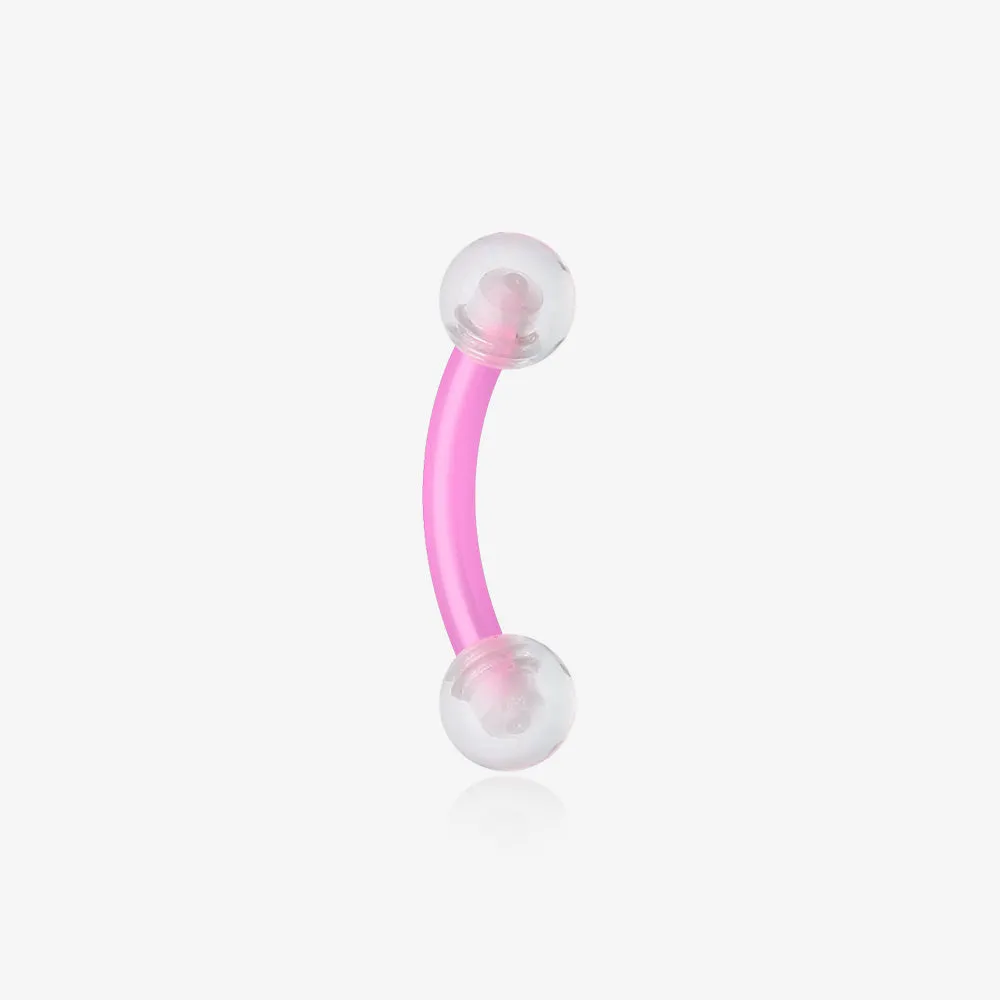 Acrylic Flexible Shaft Curved Barbell Eyebrow Ring