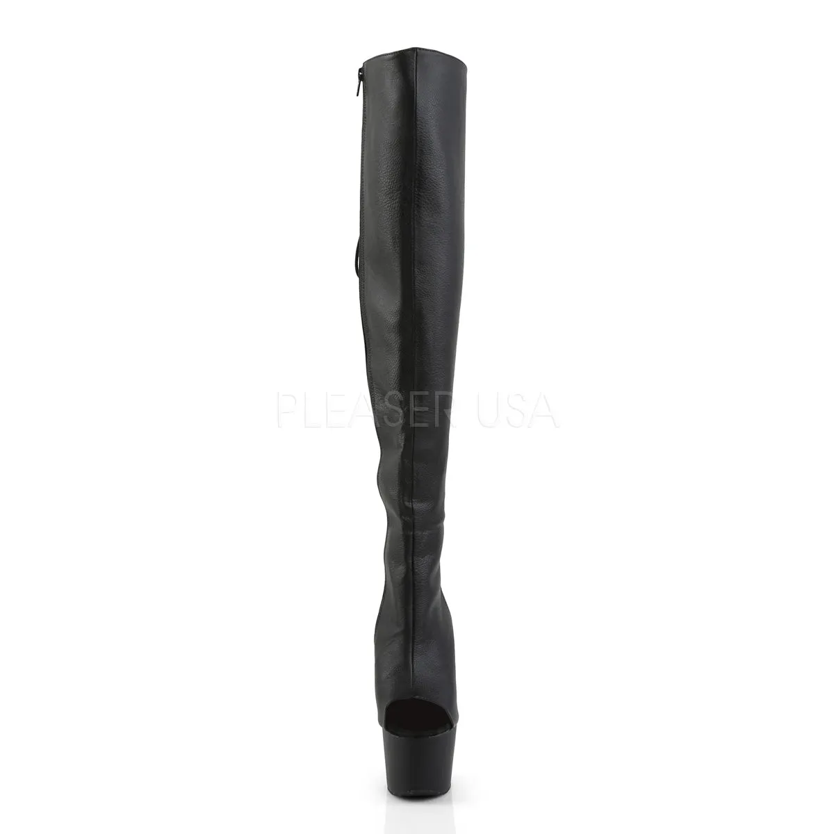 ADORE-3019  Black Faux Leather/Black Matte