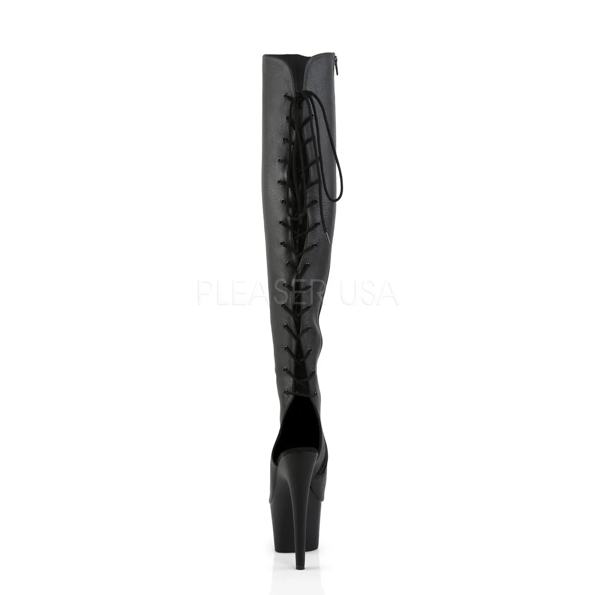 ADORE-3019  Black Faux Leather/Black Matte