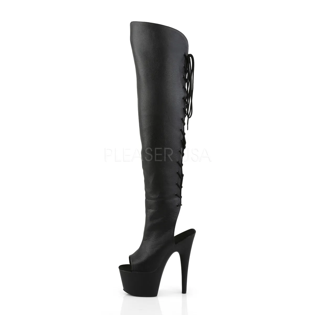 ADORE-3019  Black Faux Leather/Black Matte