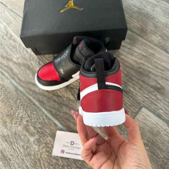 Air Jordan 1 Sky Toddler’s Sneakers “Black/Red” (TD 9c)