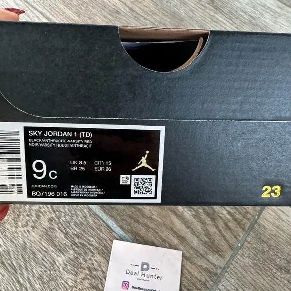 Air Jordan 1 Sky Toddler’s Sneakers “Black/Red” (TD 9c)