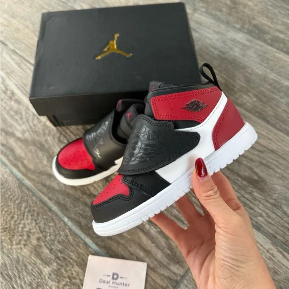 Air Jordan 1 Sky Toddler’s Sneakers “Black/Red” (TD 9c)