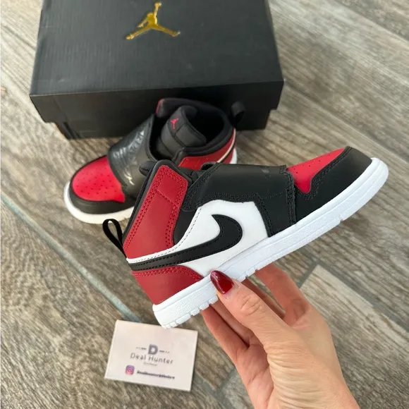 Air Jordan 1 Sky Toddler’s Sneakers “Black/Red” (TD 9c)