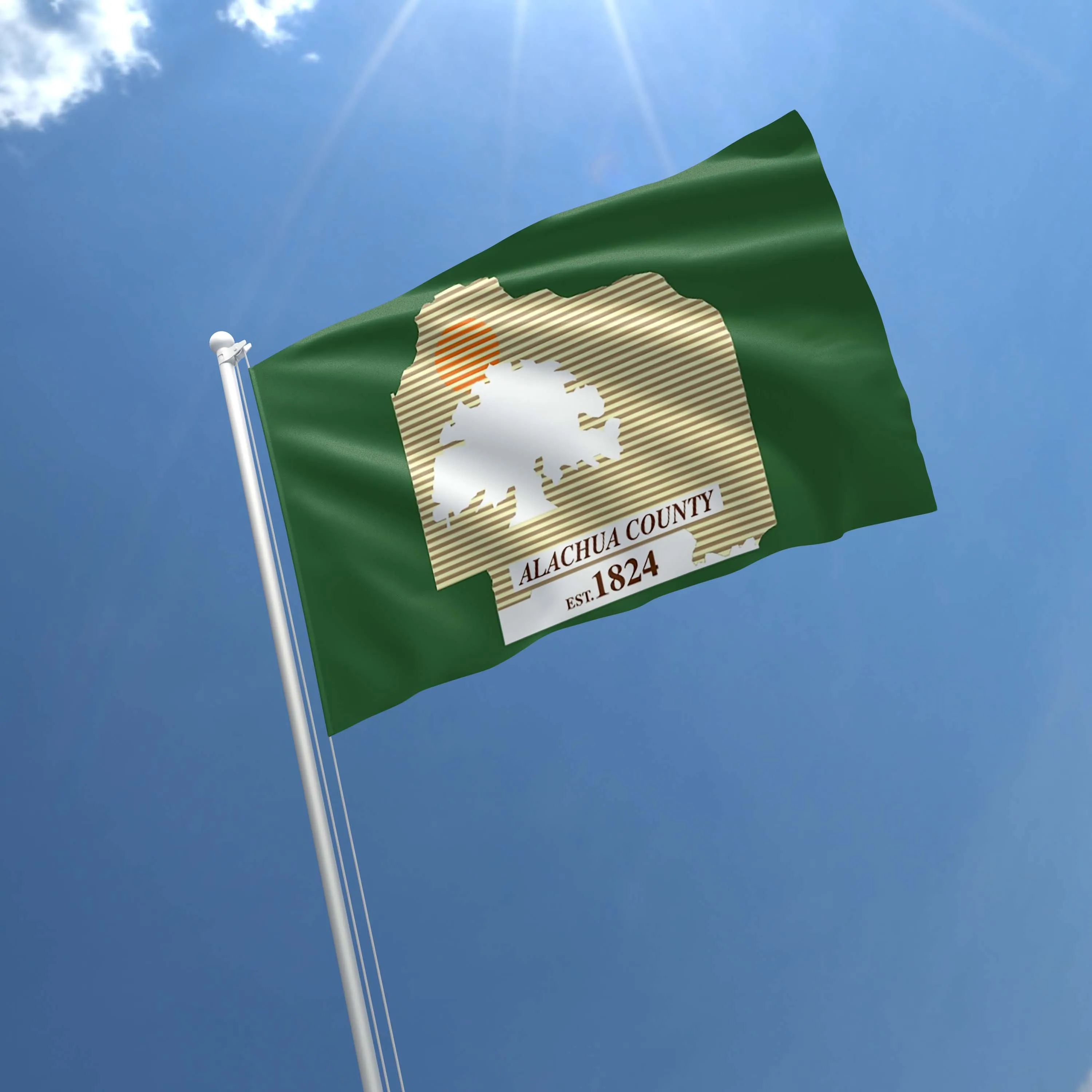 Alachua County Florida State USA United States of America Flag Banner