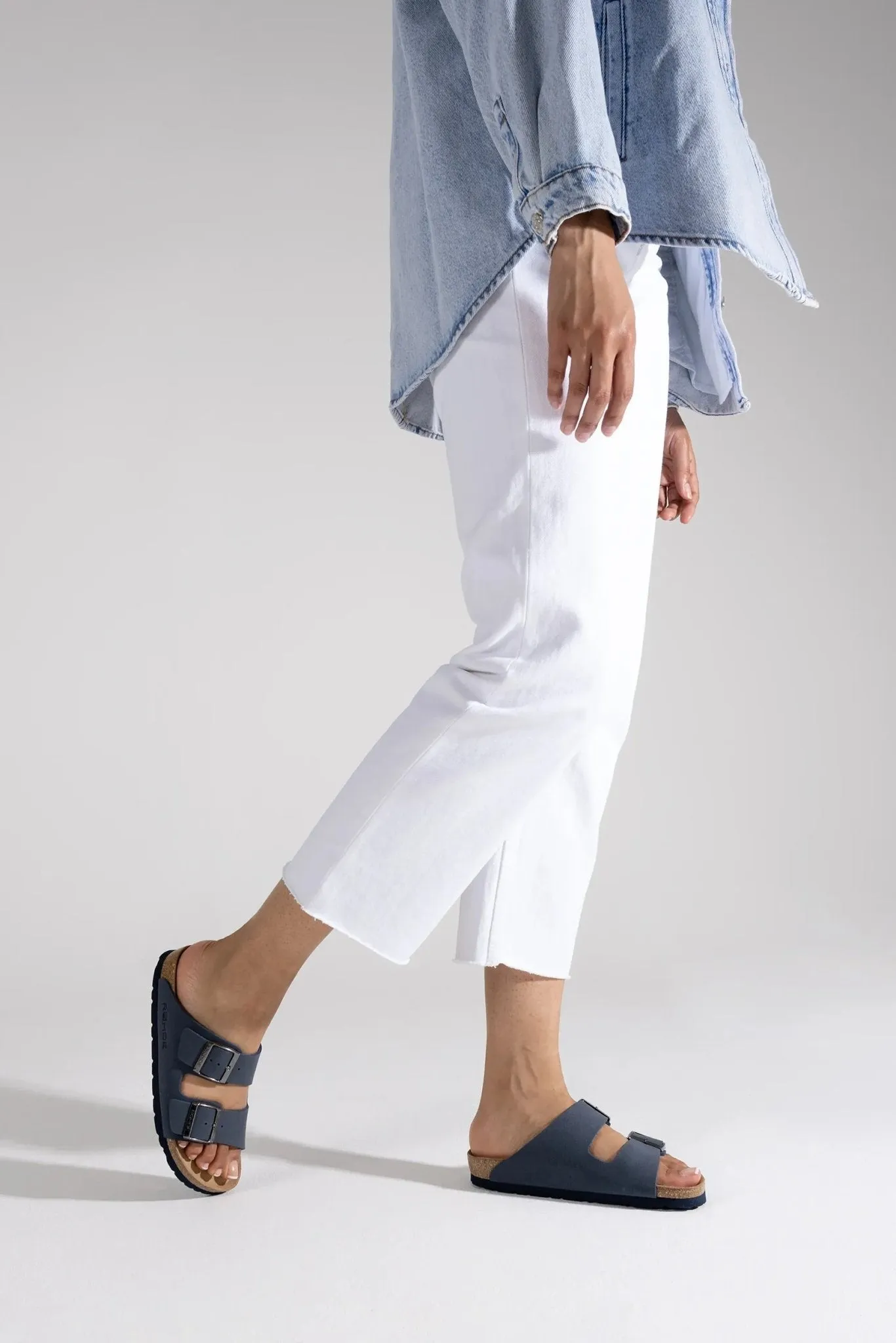 'Alba' women's slide sandal - blue