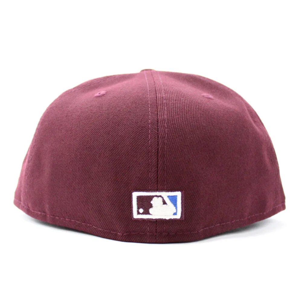 Anaheim Angels 50th Anniversary New Era 59Fifty Fitted Hat (Glow in the Dark Maroon Blue Under Brim)