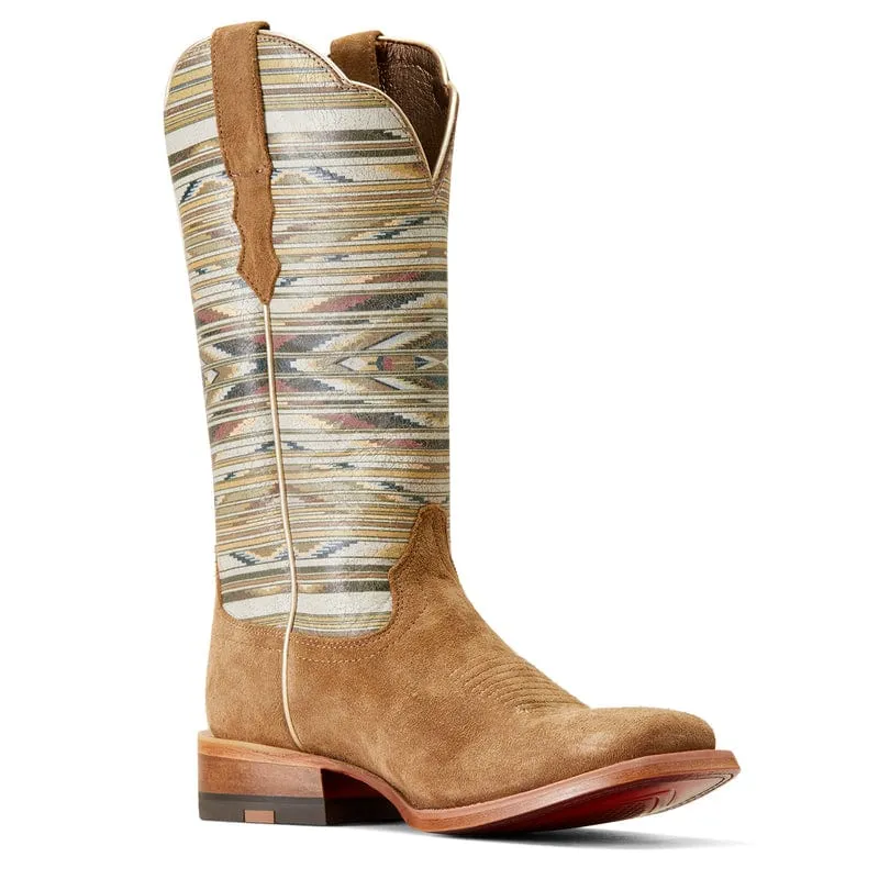 ARIAT WOMEN'S FRONTIER CHIMAYO DIJON ROUGHOUT SQUARE TOE WESTERN BOOTS 10047051
