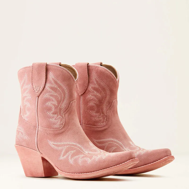 Ariat® Women's "Chandler" Western Boots - Carnation Pink Suede