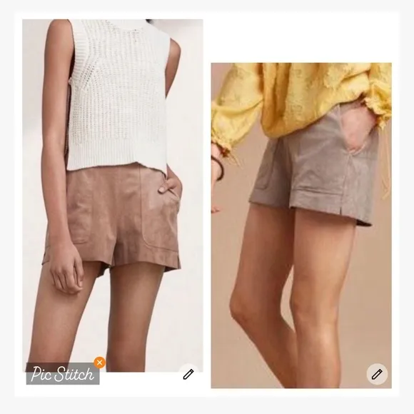 Aritzia Wilfred Bossier Tan Faux Suede Shorts