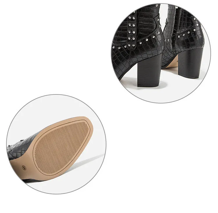Autumn and Winter Fashion Wild Booties Ladies Thick with High-heeled Short Boots Martin Boots Women