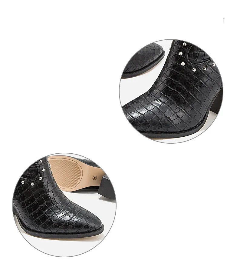 Autumn and Winter Fashion Wild Booties Ladies Thick with High-heeled Short Boots Martin Boots Women