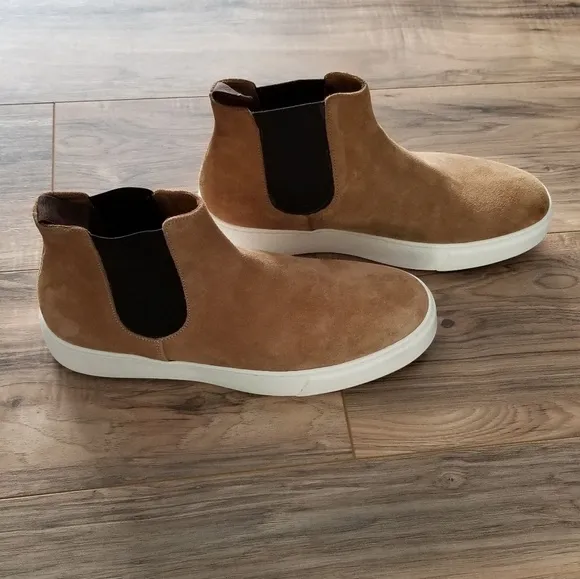 Barneys New York -Natural Suede Chelsea Sneakers