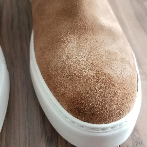 Barneys New York -Natural Suede Chelsea Sneakers