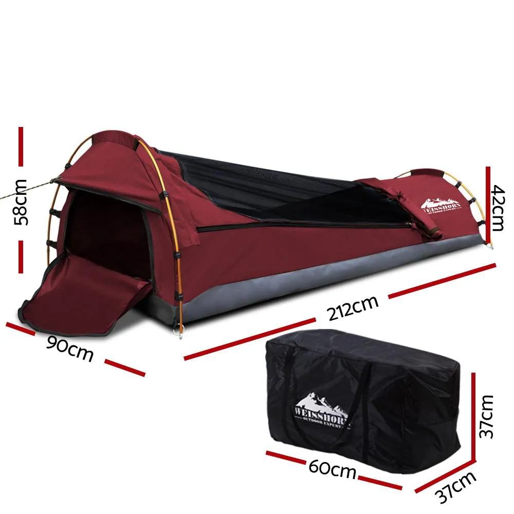 Biker Swag Camping Tent Single Canvas Swags Biking Hiking Beach