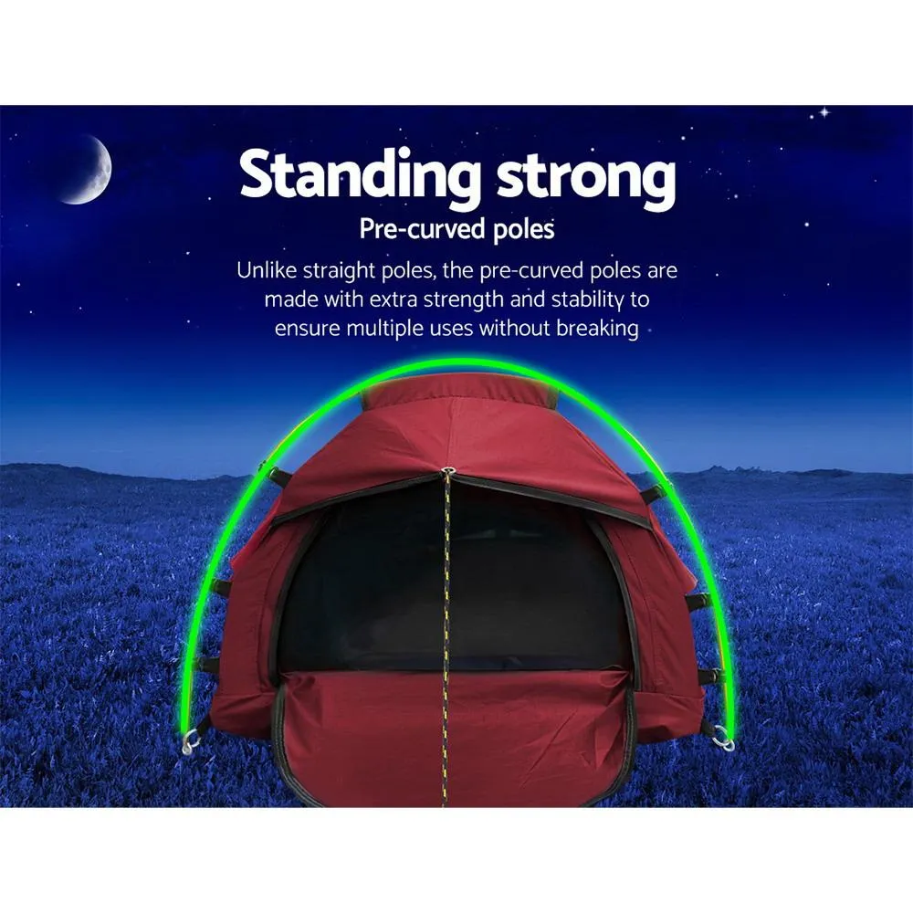 Biker Swag Camping Tent Single Canvas Swags Biking Hiking Beach