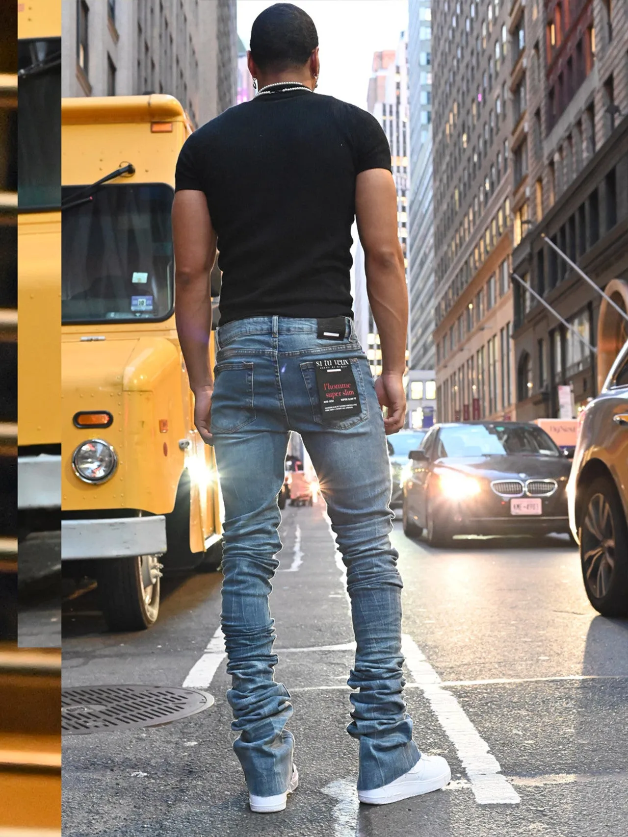 BLUE ALIX SUPER-STACKED JEAN