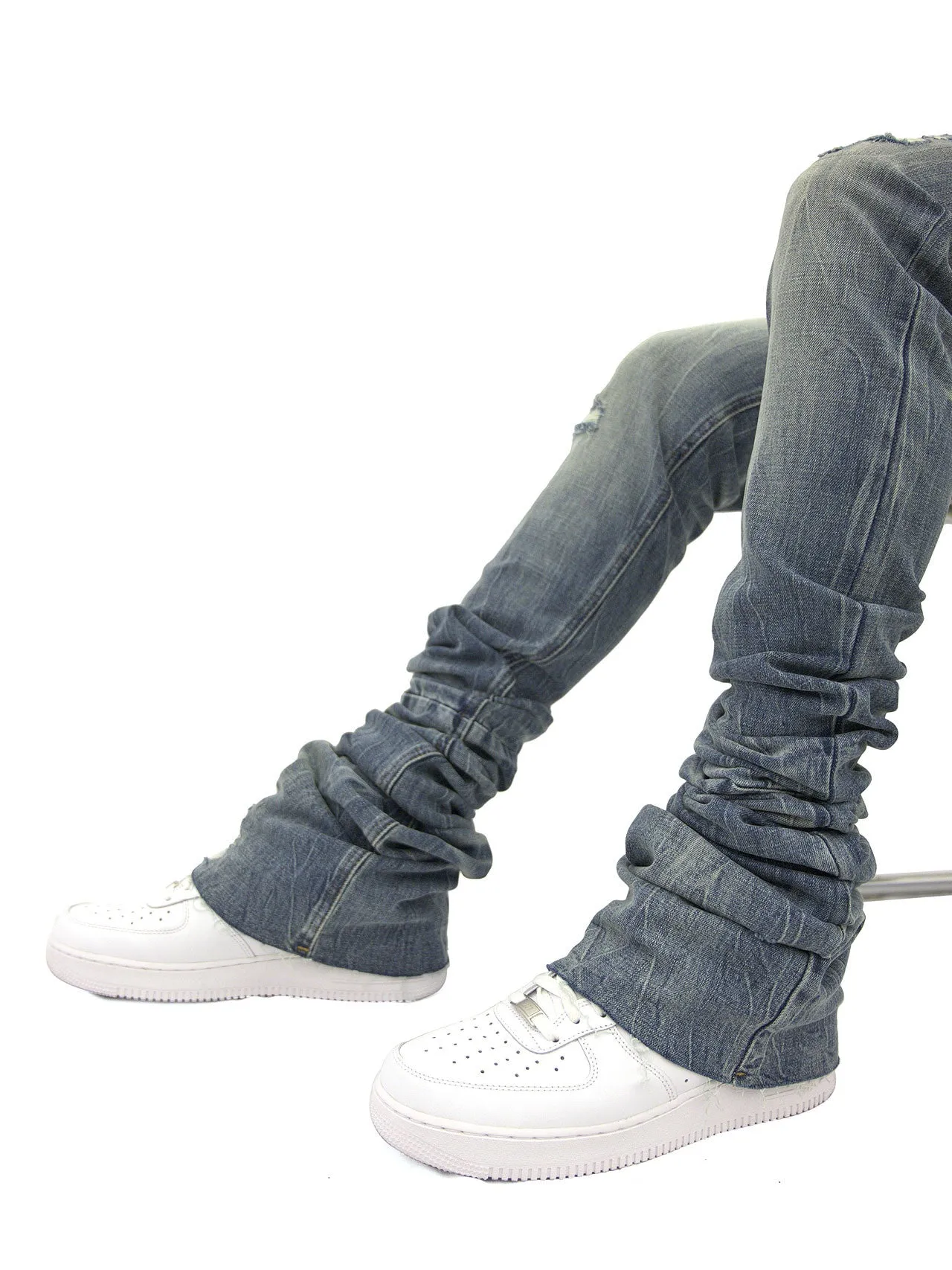 BLUE ALIX SUPER-STACKED JEAN