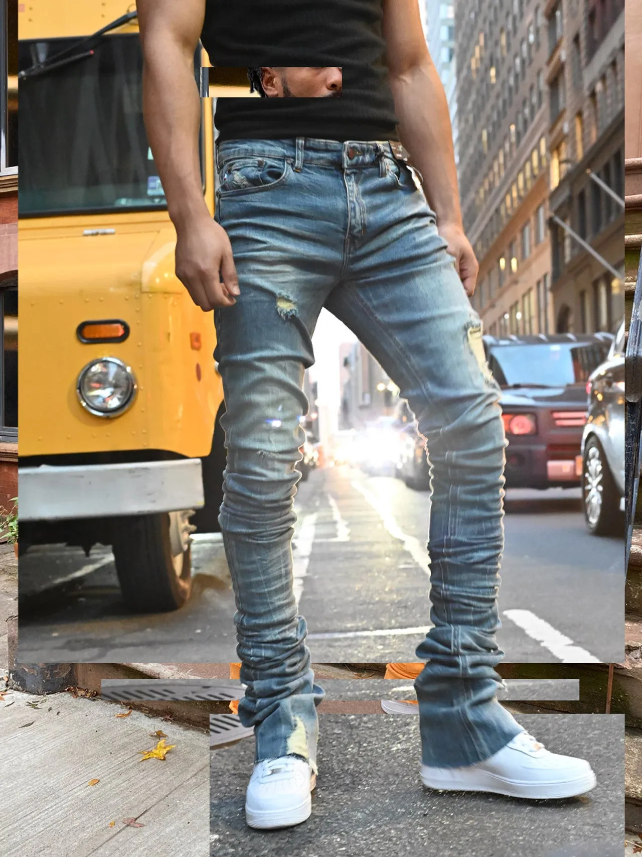 BLUE ALIX SUPER-STACKED JEAN