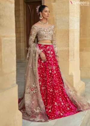 Bridal Lehenga Pakistani Designer Dress in Pink #BN968