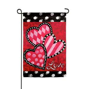 Bright Valentine's Hearts Garden Suede Flag,14s9482