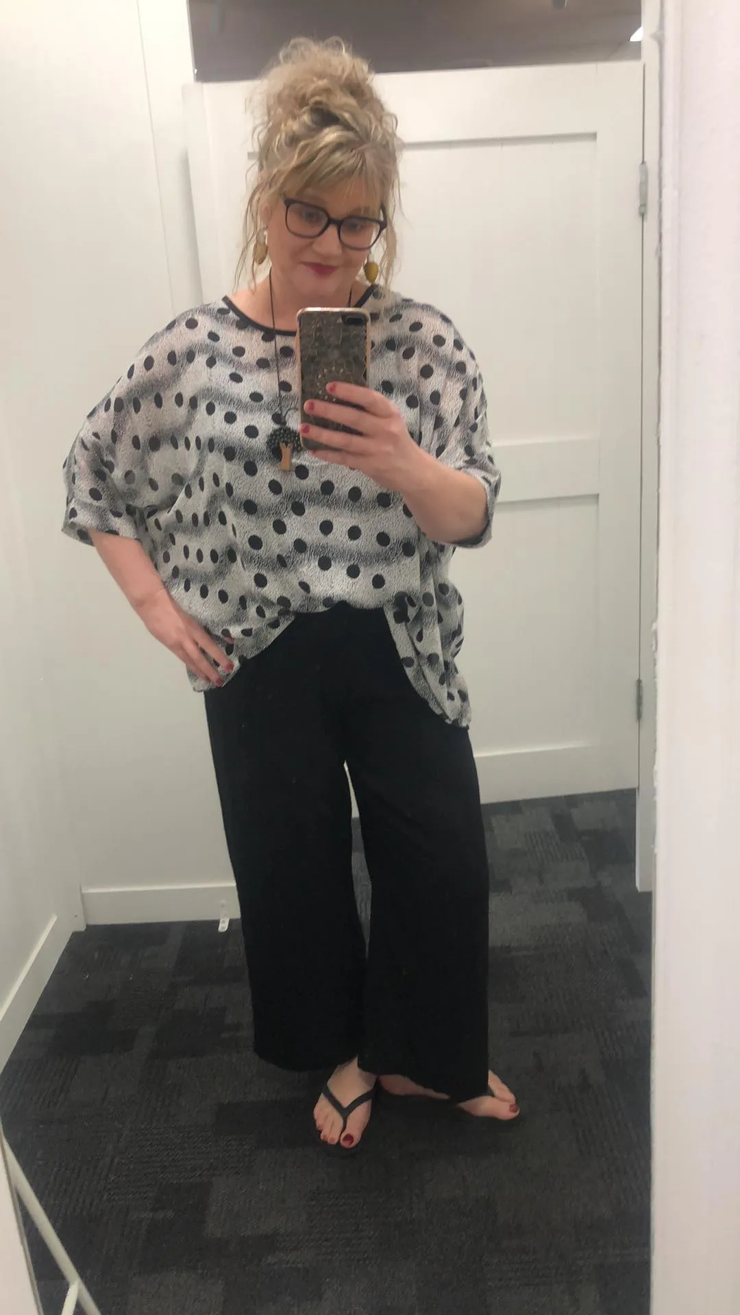 B/W Ink Blot Draped Top - Vogue Collection