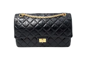 Chanel 2011 Black Quilted Aged Calfskin 2.55 Reissue Medium Double Flap Handbag