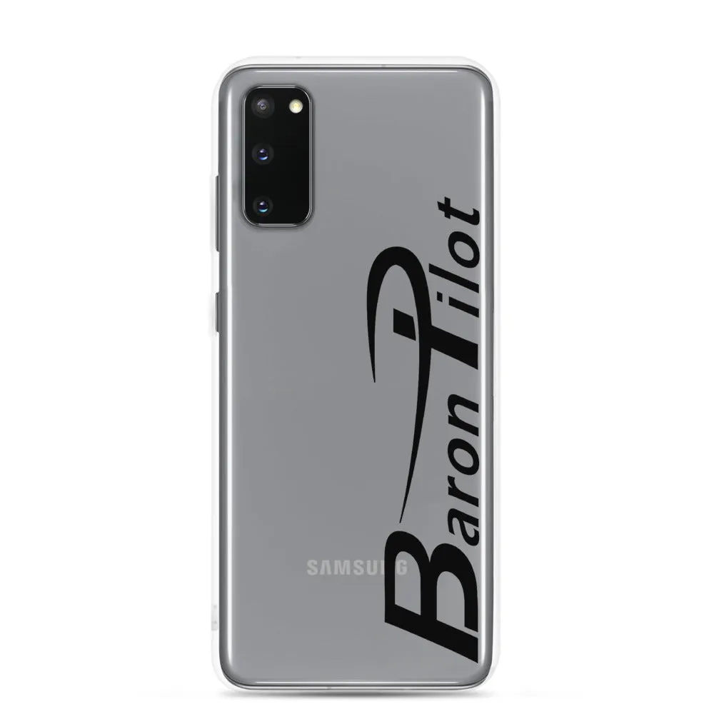 Clear Baron Pilot Samsung (All S20 Versions) Phone Case - Black Font