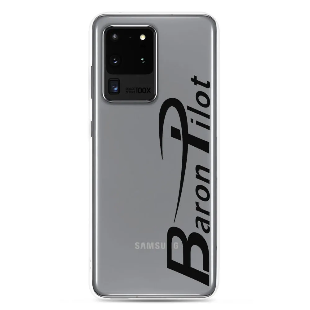 Clear Baron Pilot Samsung (All S20 Versions) Phone Case - Black Font
