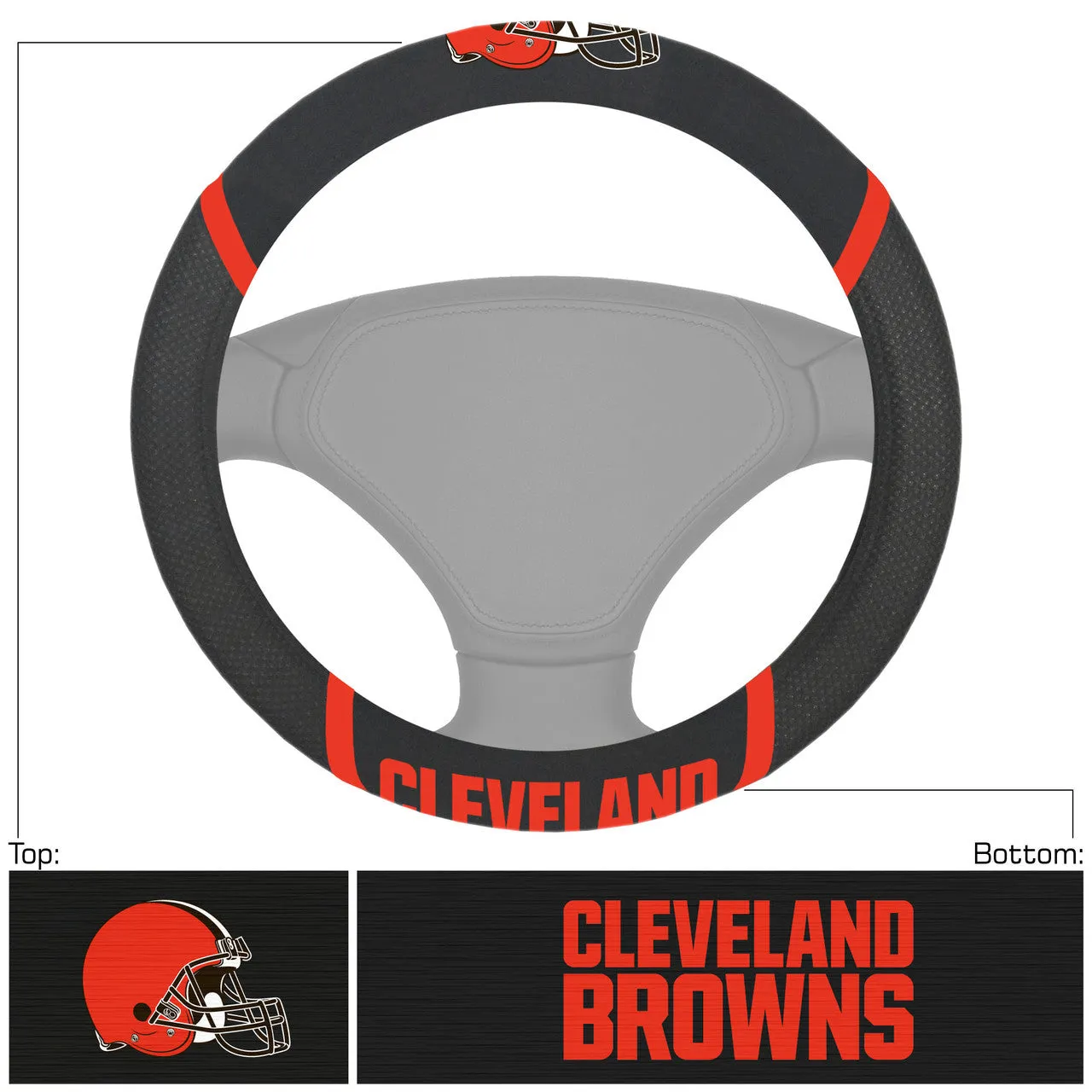 Cleveland Browns Steering Wheel Cover Mesh/Stitched