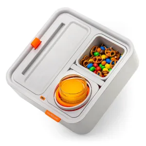 CouchConsole - Cup Holder with Phone Stand Tray (Light Orange)