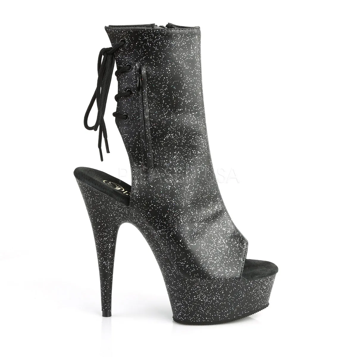 DELIGHT-1018MMG  Black Faux Leather/Black Matte