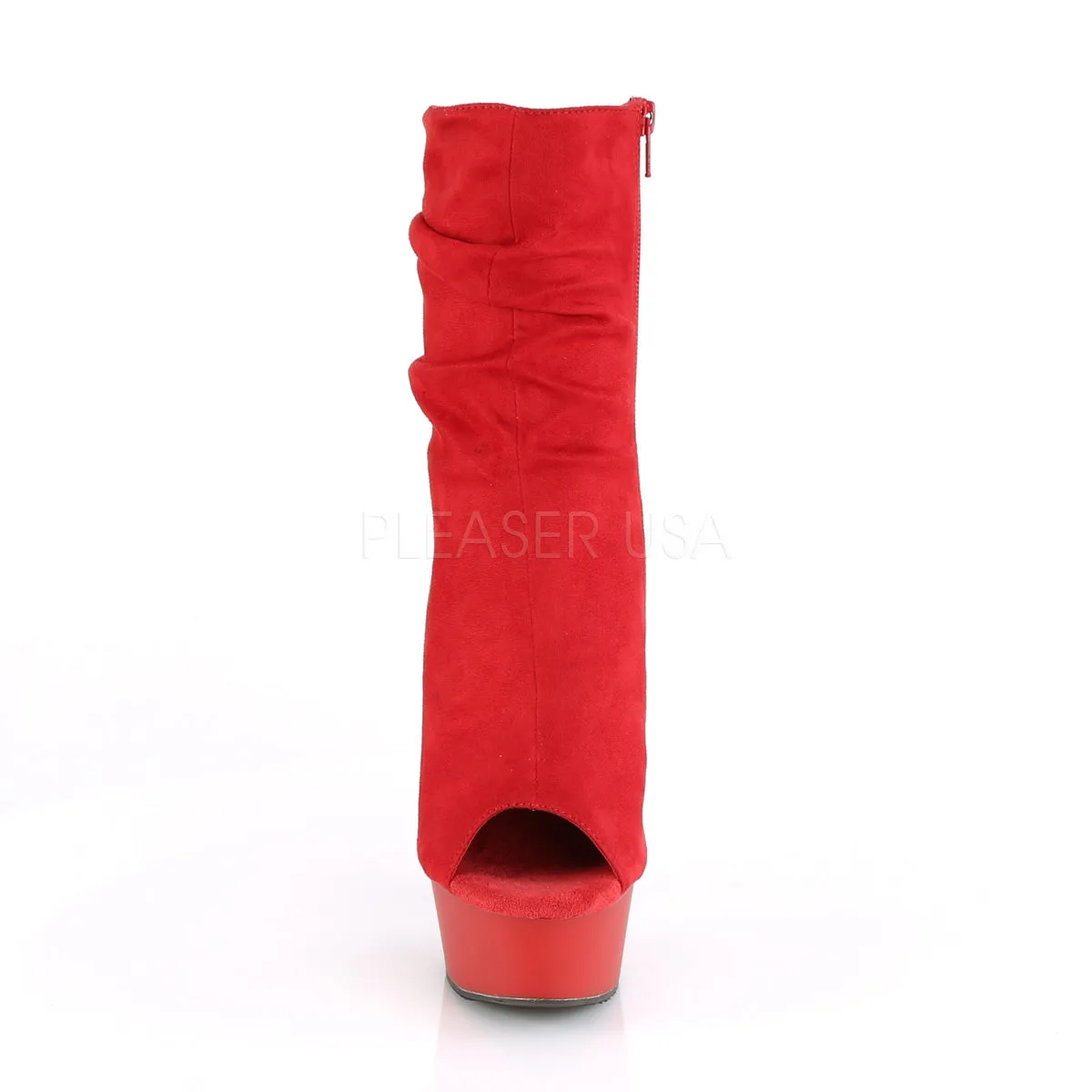DELIGHT-1031  Red Faux Suede/Red Matte