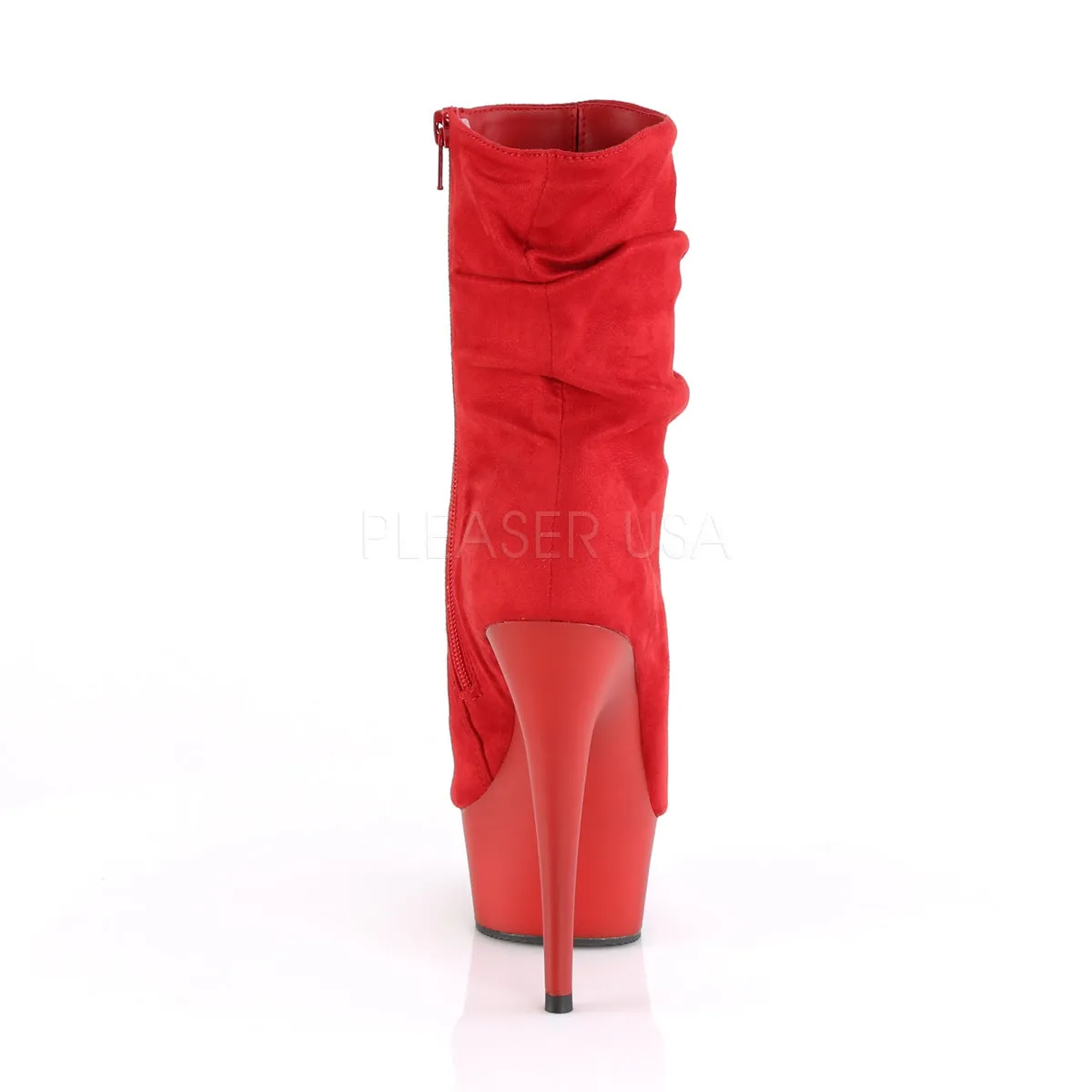 DELIGHT-1031  Red Faux Suede/Red Matte