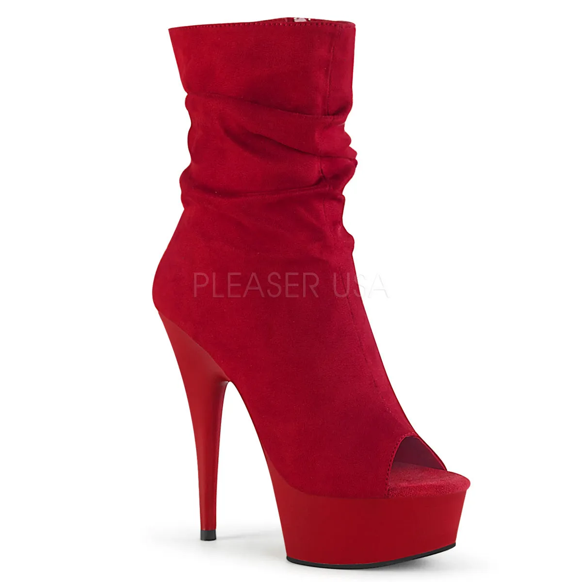 DELIGHT-1031  Red Faux Suede/Red Matte