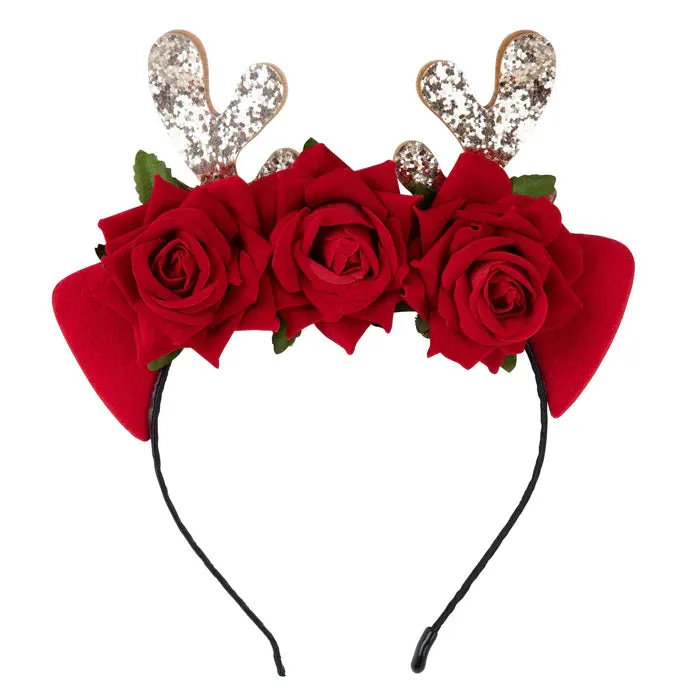 Designer Kidz Reindeer Headband - Red