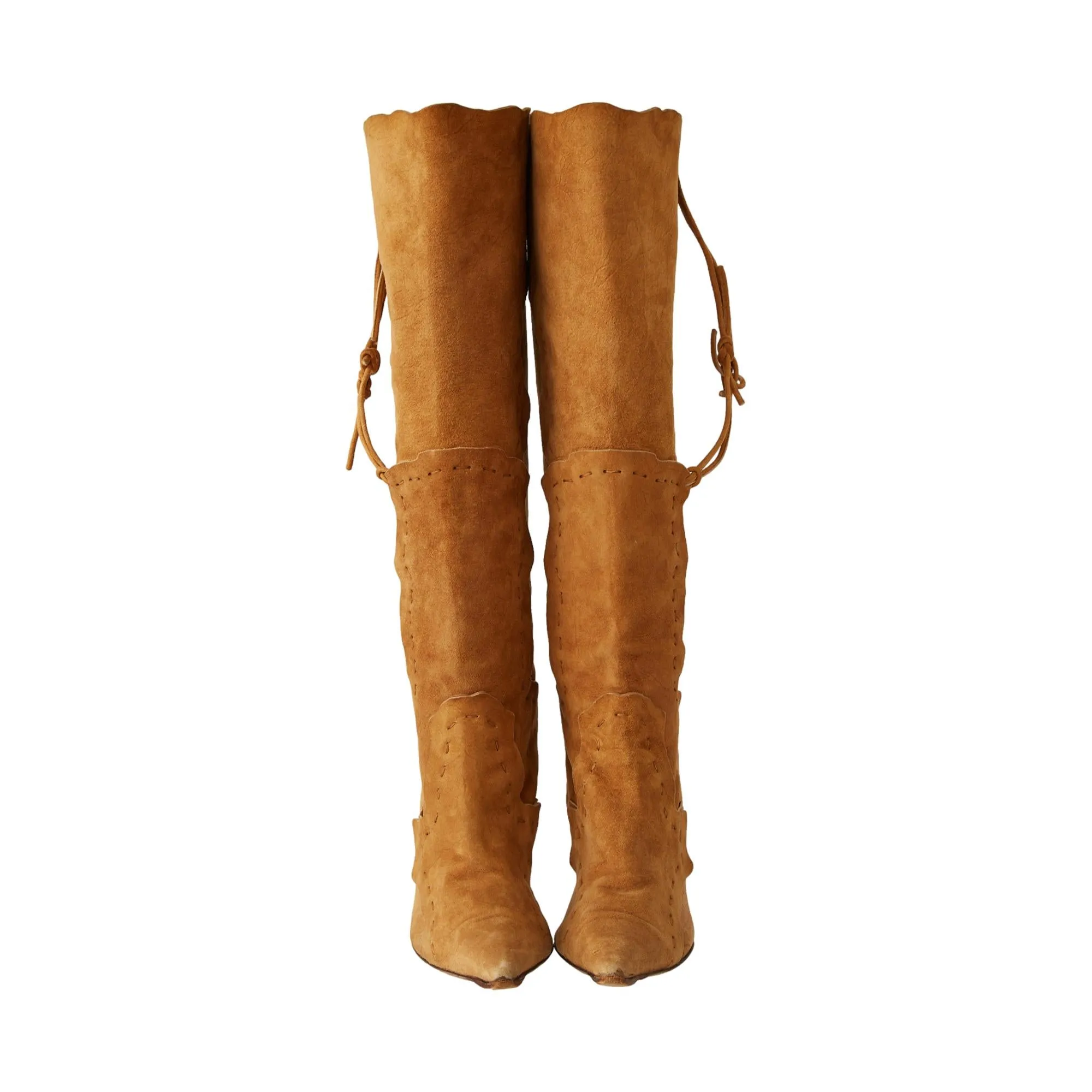 Dolce & Gabbana Brown Suede Patchwork Boots