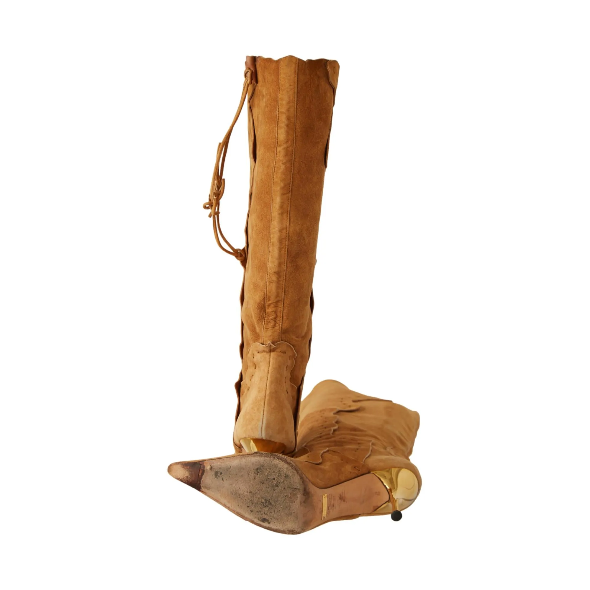 Dolce & Gabbana Brown Suede Patchwork Boots