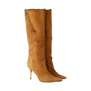 Dolce & Gabbana Brown Suede Patchwork Boots