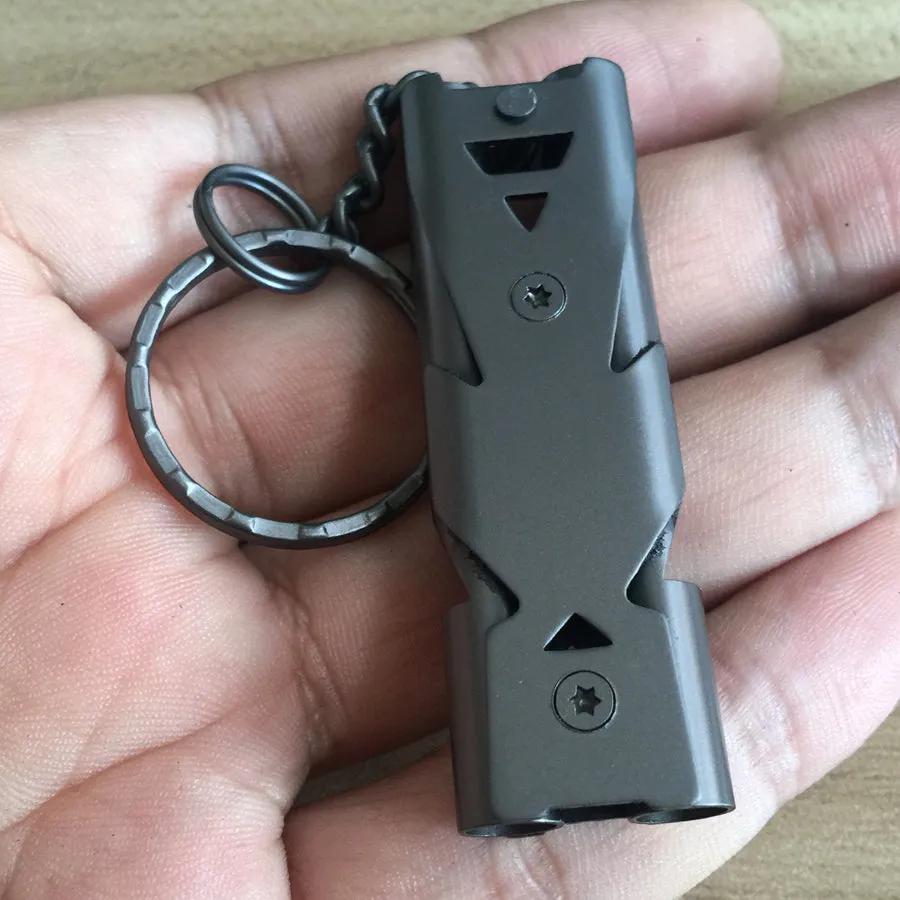 Emergency Double Channel Keychain Survival Whistle for Hiking Camping Outdoor Sports