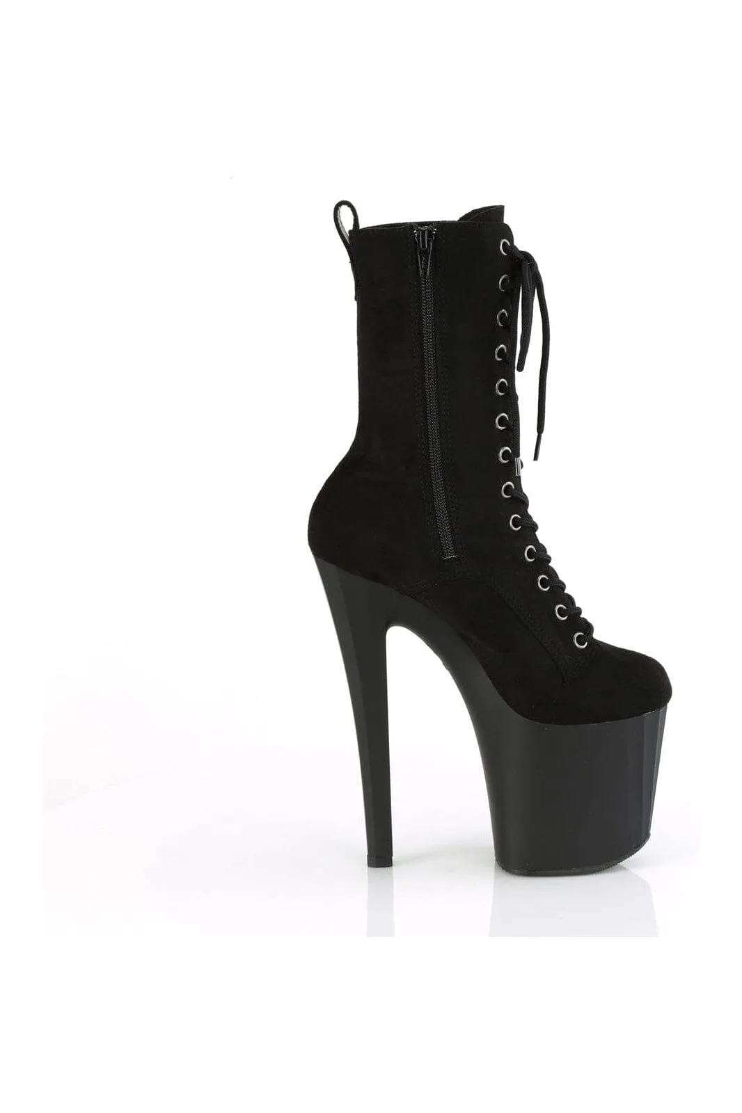 ENCHANT-1040 Black Faux Suede Knee Boot