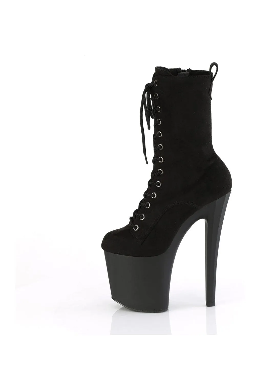 ENCHANT-1040 Black Faux Suede Knee Boot