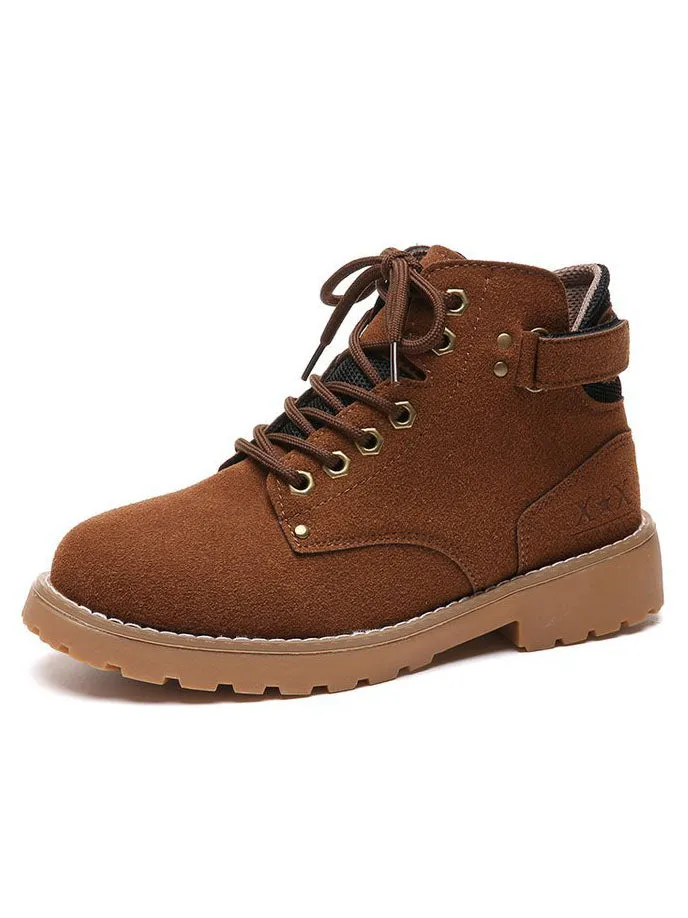 Fashion Women's Skinny Boots Shoes Solid Color British Wind Martin Boots Women Simple Velcro Women's Shoes