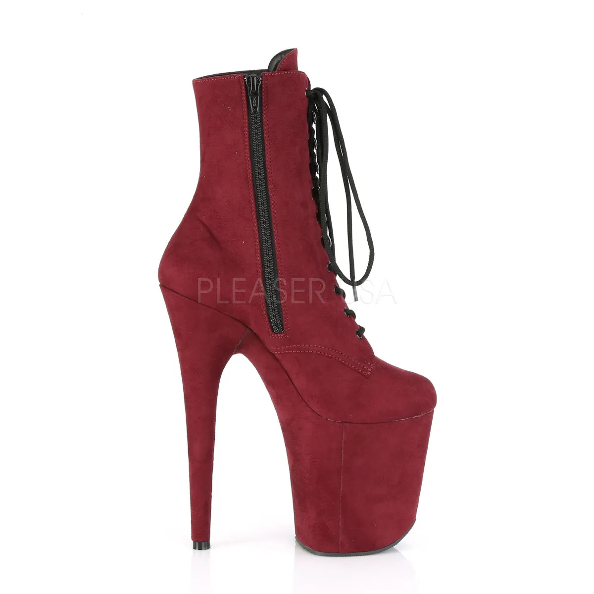 FLAMINGO-1020FS  Burgundy Faux Suede/Burgundy Faux Suede