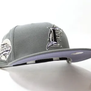 Florida Marlins 2003 World Series New Era 59Fifty Fitted Hat (Glow in the Dark Gray Lavender Under brim)