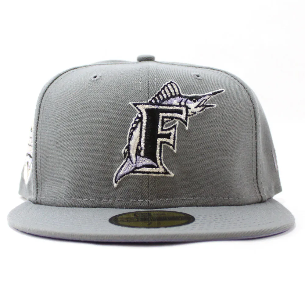 Florida Marlins 2003 World Series New Era 59Fifty Fitted Hat (Glow in the Dark Gray Lavender Under brim)